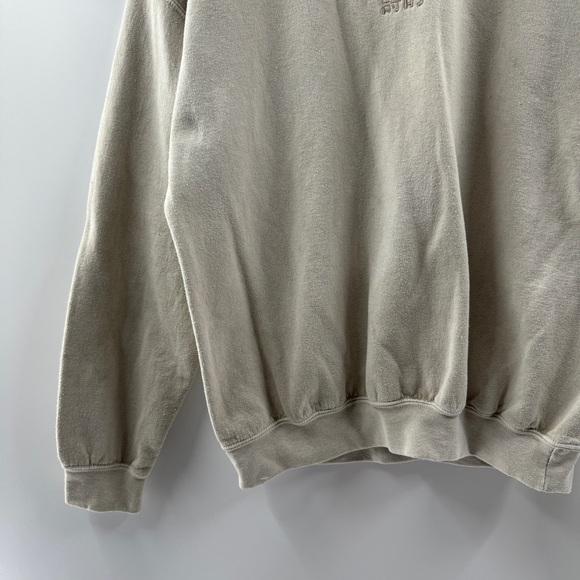 Ripple Tan Beige Crewneck Embroidered “Poetic” Pullover Size Small - Picture 3 of 8